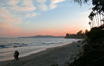 Sunset beach walk