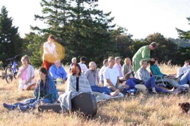 Group Receiving Oneness Blessing in Nature