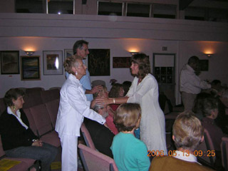 Carol Lazar and Alexis Shaffer giving Oneness Blessing in Santa Barbara and Montecito 
