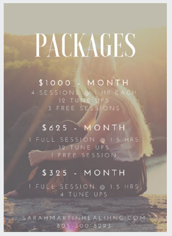 Santa Barbara Healing Packages with Sarah Martin