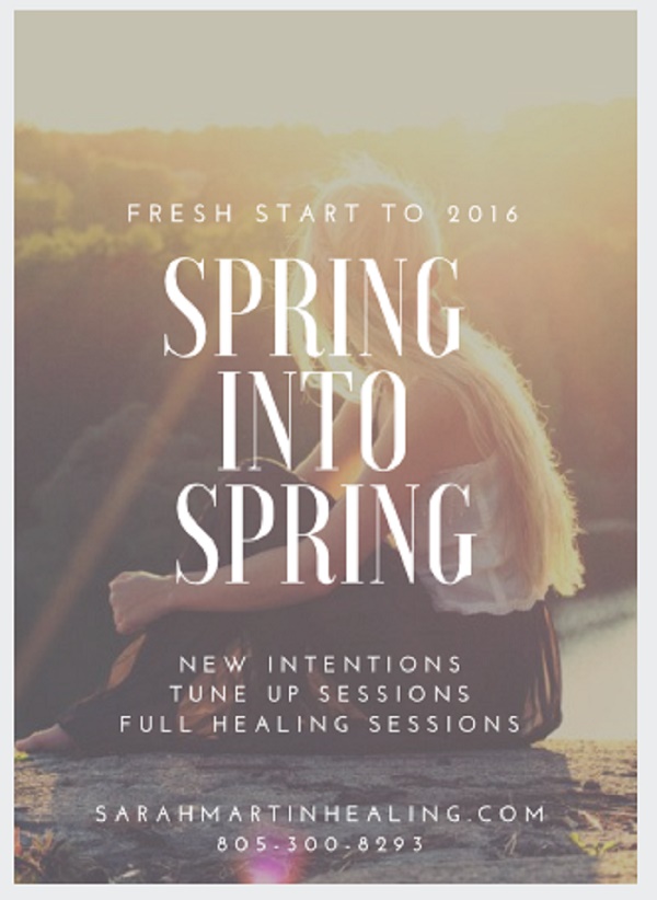 Spring Healing package in Santa Barbara California with Sarah Martin